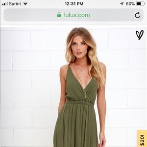 Lulus army green boho dress